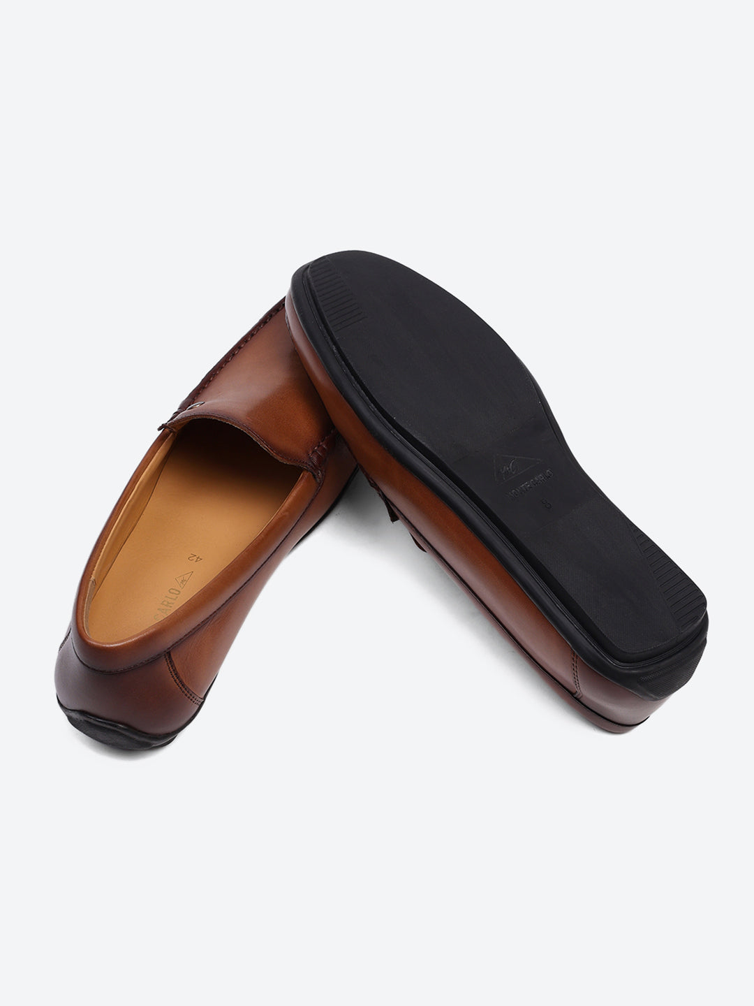 Men Tan Slip on Genuine Leather Loafers