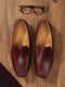 Men Cherry Slip on Genuine Leather Loafers