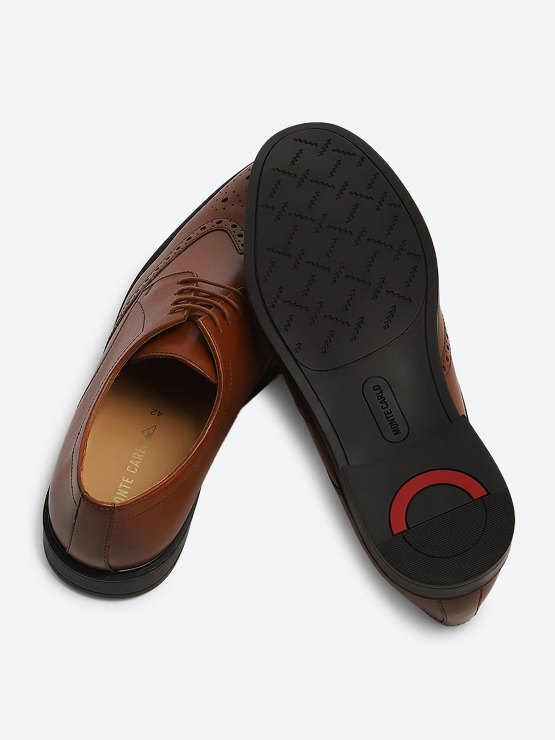 Men Tan Slip on Genuine Leather Formal Brogues