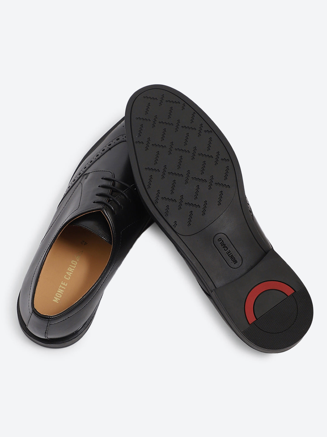 Men Black Slip on Genuine Leather Formal Brogues