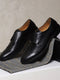 Men Black Slip on Genuine Leather Formal Brogues