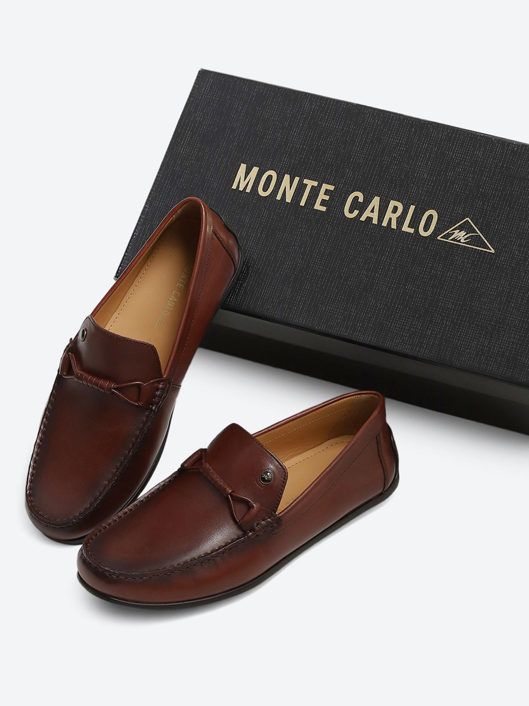 Men Burgundy Slip on Genuine Leather Loafers