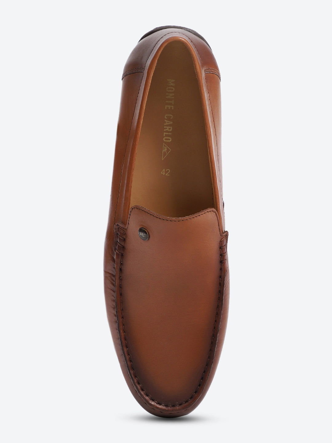 Men Tan Slip on Genuine Leather Loafers