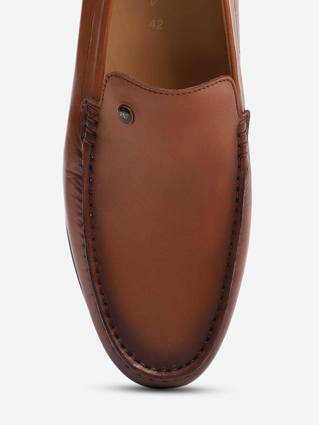 Men Tan Slip on Genuine Leather Loafers