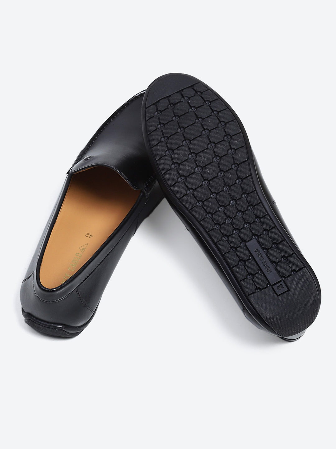 Men Black Slip on Genuine Leather Loafers