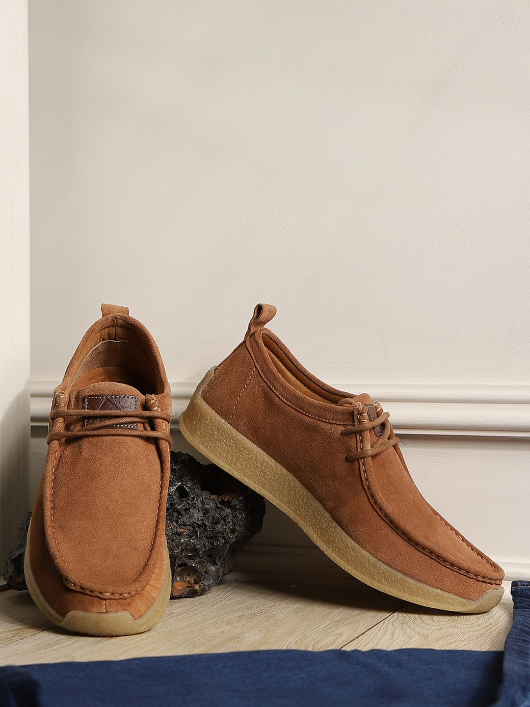 Monte Carlo Peach Casual Moc-Toe-Lace Up Shoe for Men