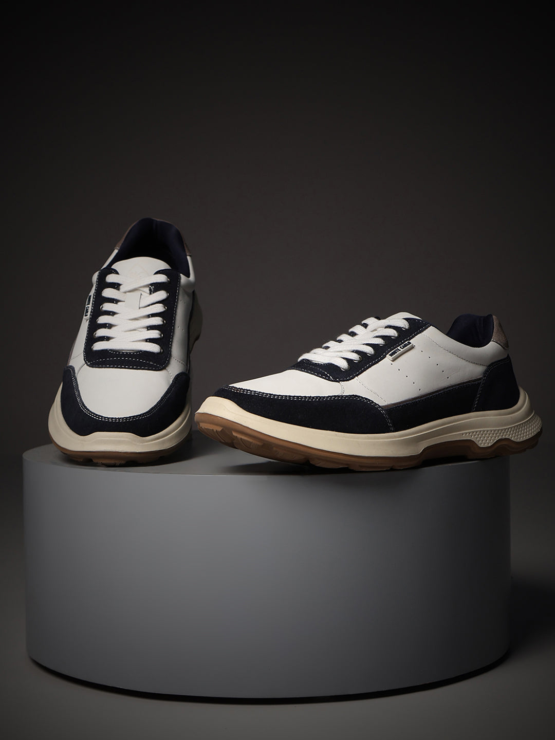 Monte Carlo White & Navy Blue Comfort Casual Sneakers for Men