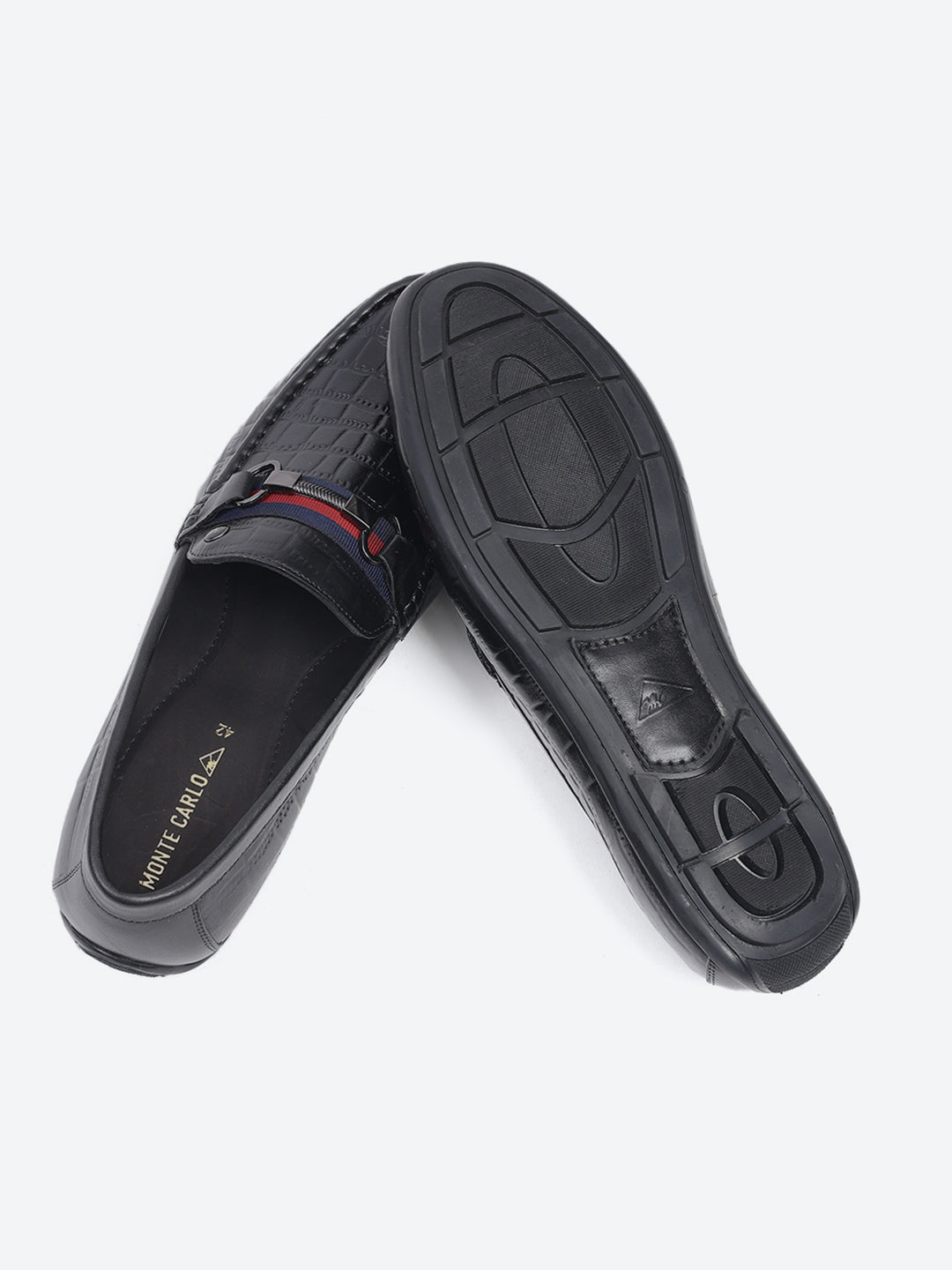 Men Black Slip on Leather Loafers