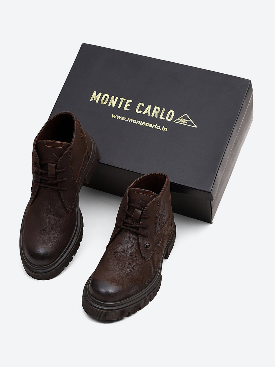 Men Brown Lace Up Genuine Leather Comfortable and Light weight Outdoor Boots