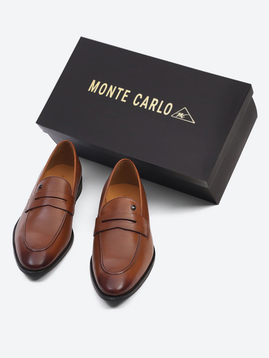 Men Tan Slip on Genuine Leather Loafers