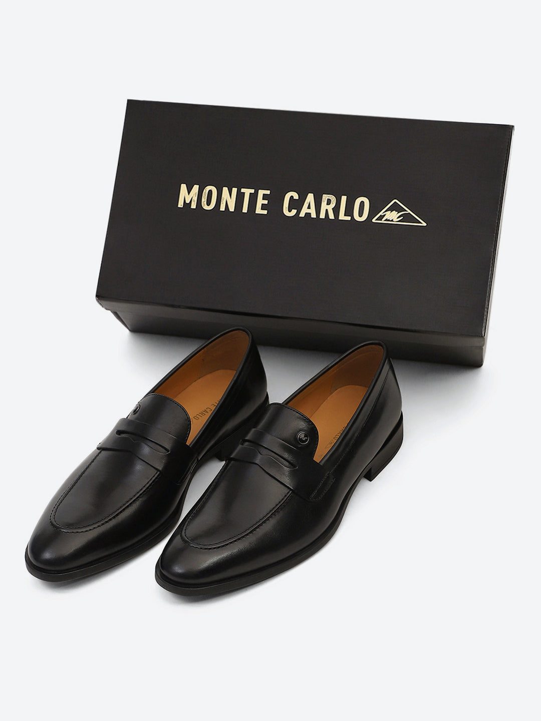 Men Black Slip on Genuine Leather Loafers