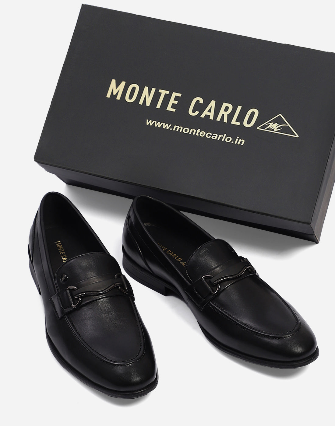 Men Black Slip on Genuine Leather Loafers