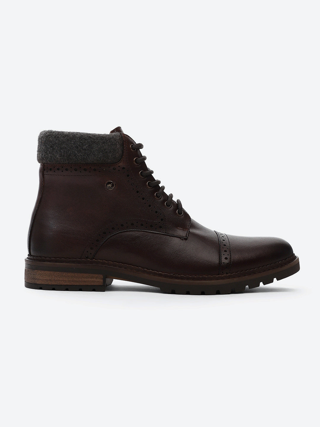Men Brown Genuine Leather Lace Up Boots