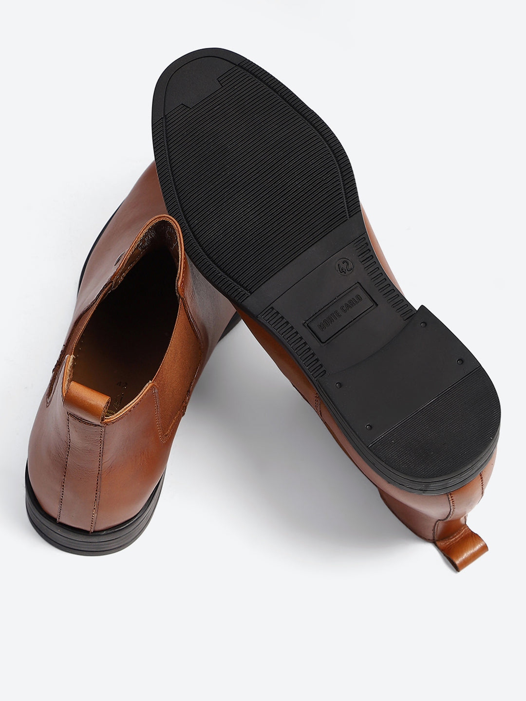 Monte Carlo Men's Tan Leather Chelsea Classic Slip-On Ankle Boots for Formal & Casual Wear