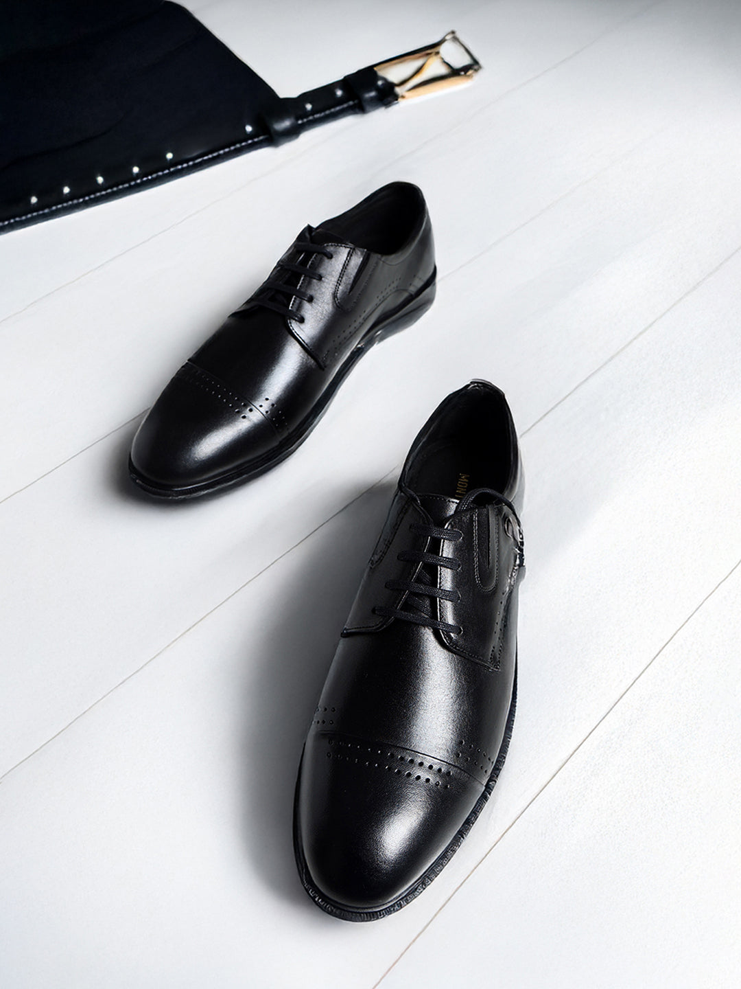 Monte Carlo Formal Derby Black Shoes for Men