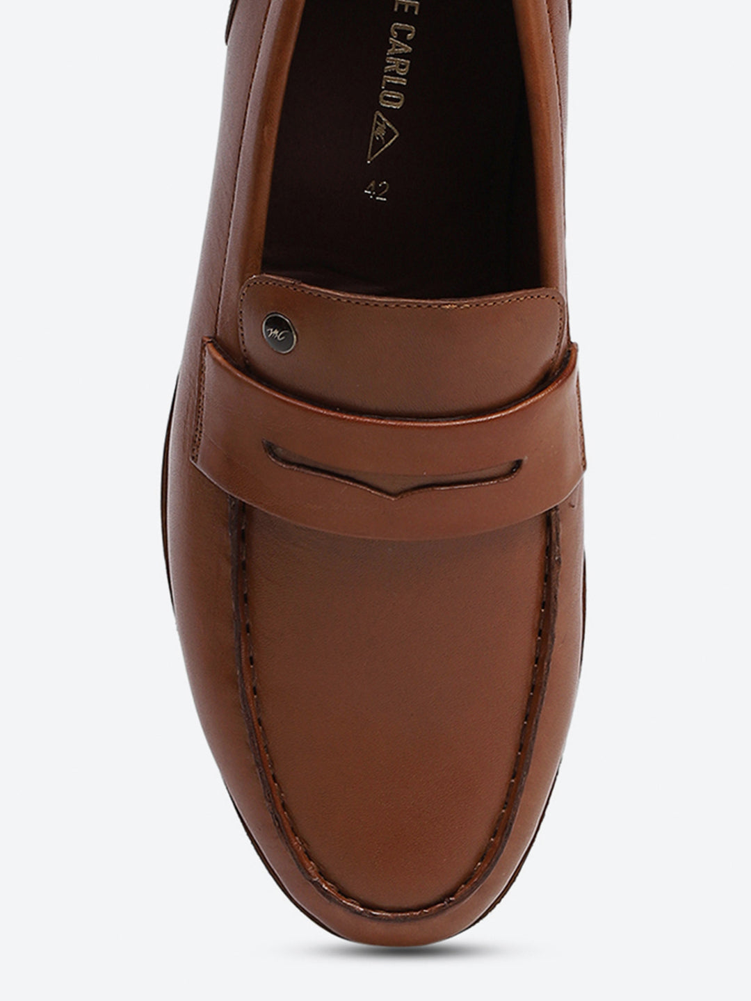 Men Tan Slip on Genuine Leather Penny Loafers