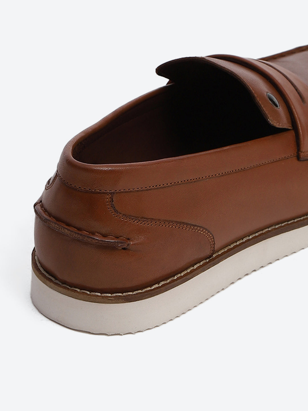 Men Tan Slip on Genuine Leather Penny Loafers