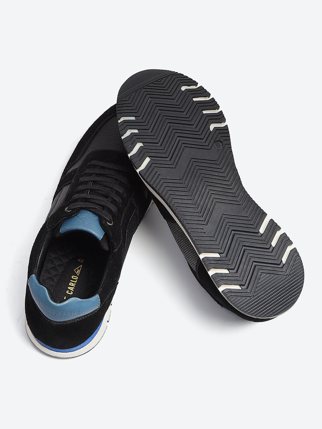 Monte Carlo Black Leather Classic Retro Vintage Casual Lifestyle Trainer Lace-Up Sneakers for Men