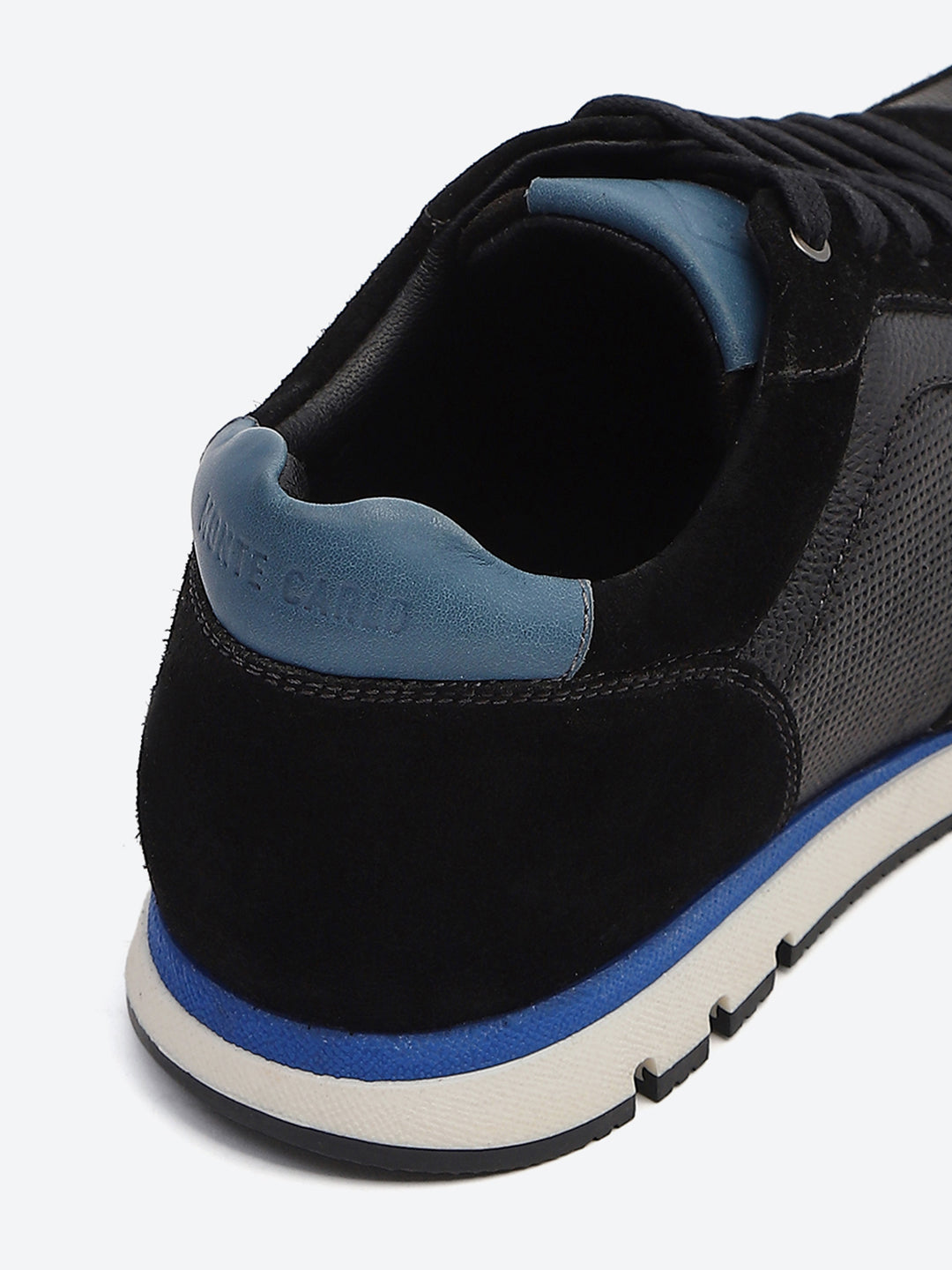 Monte Carlo Black Leather Classic Retro Vintage Casual Lifestyle Trainer Lace-Up Sneakers for Men