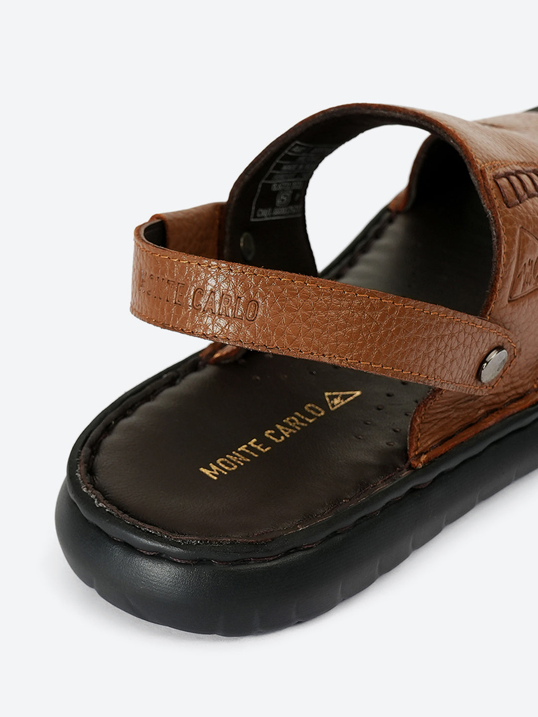 Men Tan Elastic Genuine Leather Sandals