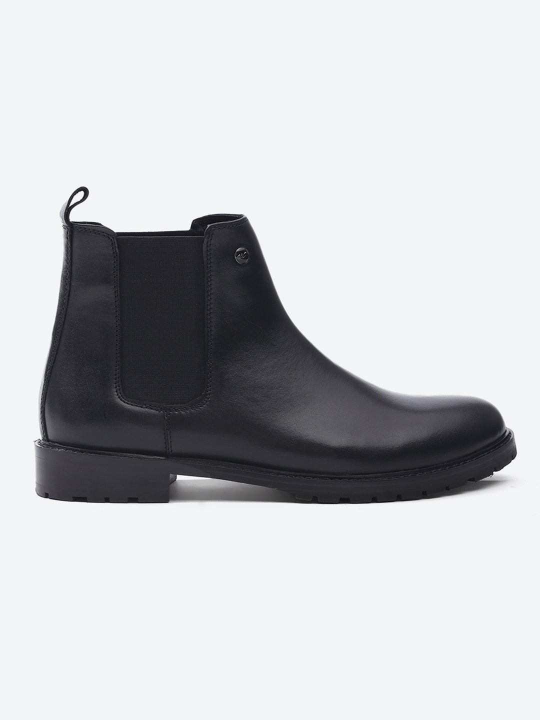 Men Black Slip on Leather Chelsea Boots