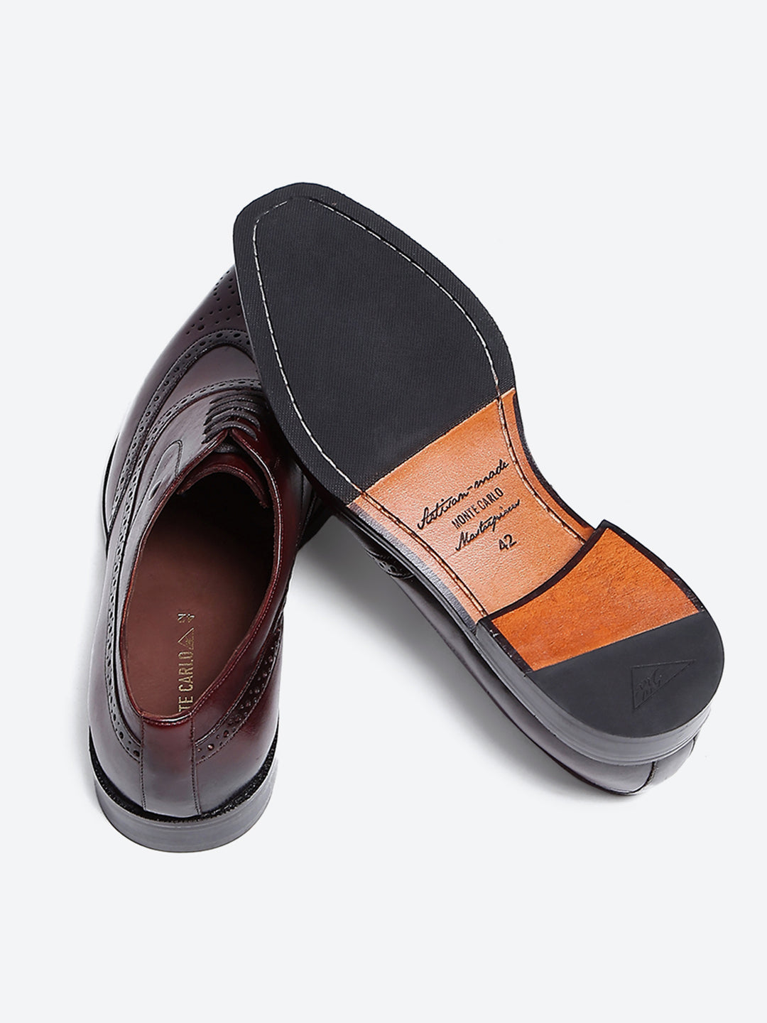 Men Cherry Lace Up Leather Formal Brogues