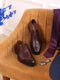 Men Cherry Lace Up Leather Formal Brogues