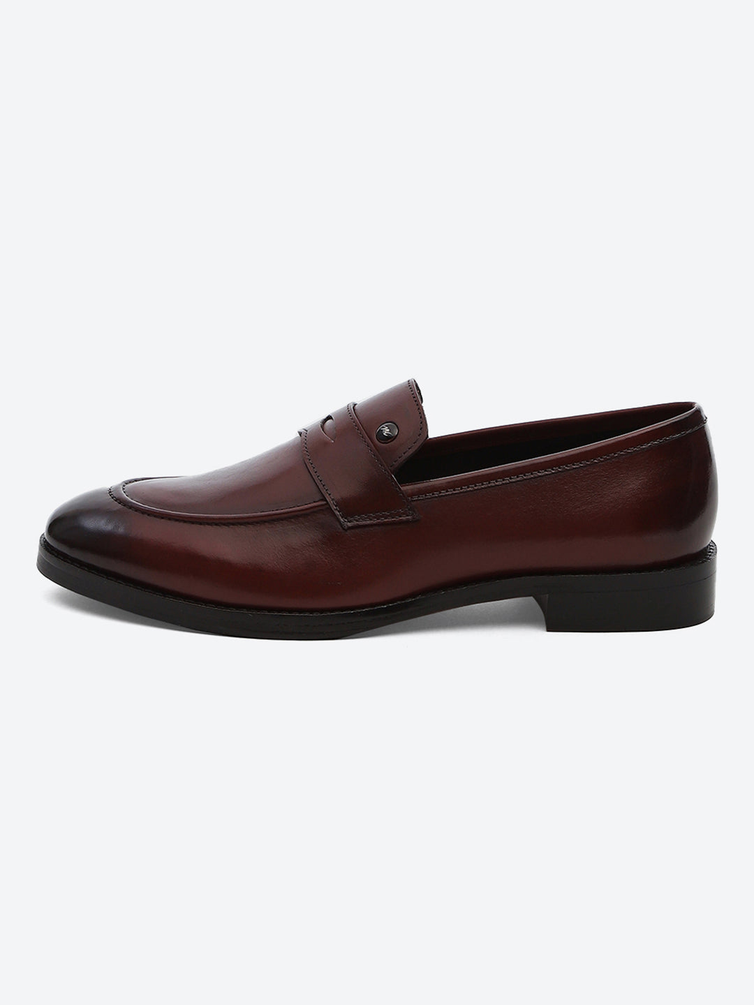 Men Cherry Slip on Leather Loafers