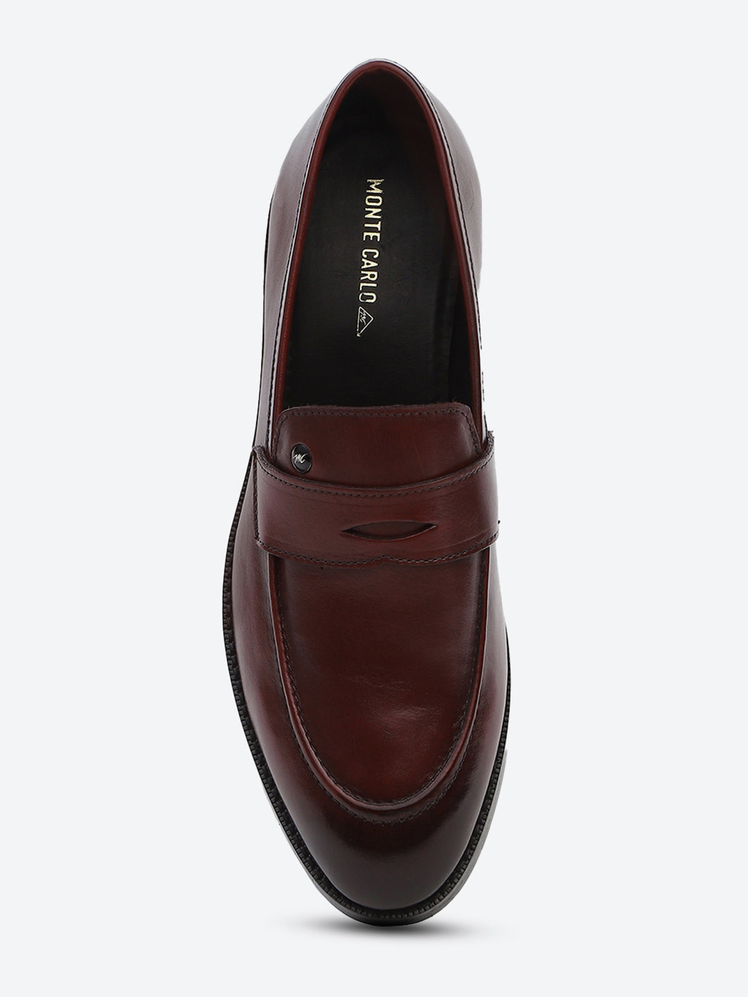 Men Cherry Slip on Leather Loafers