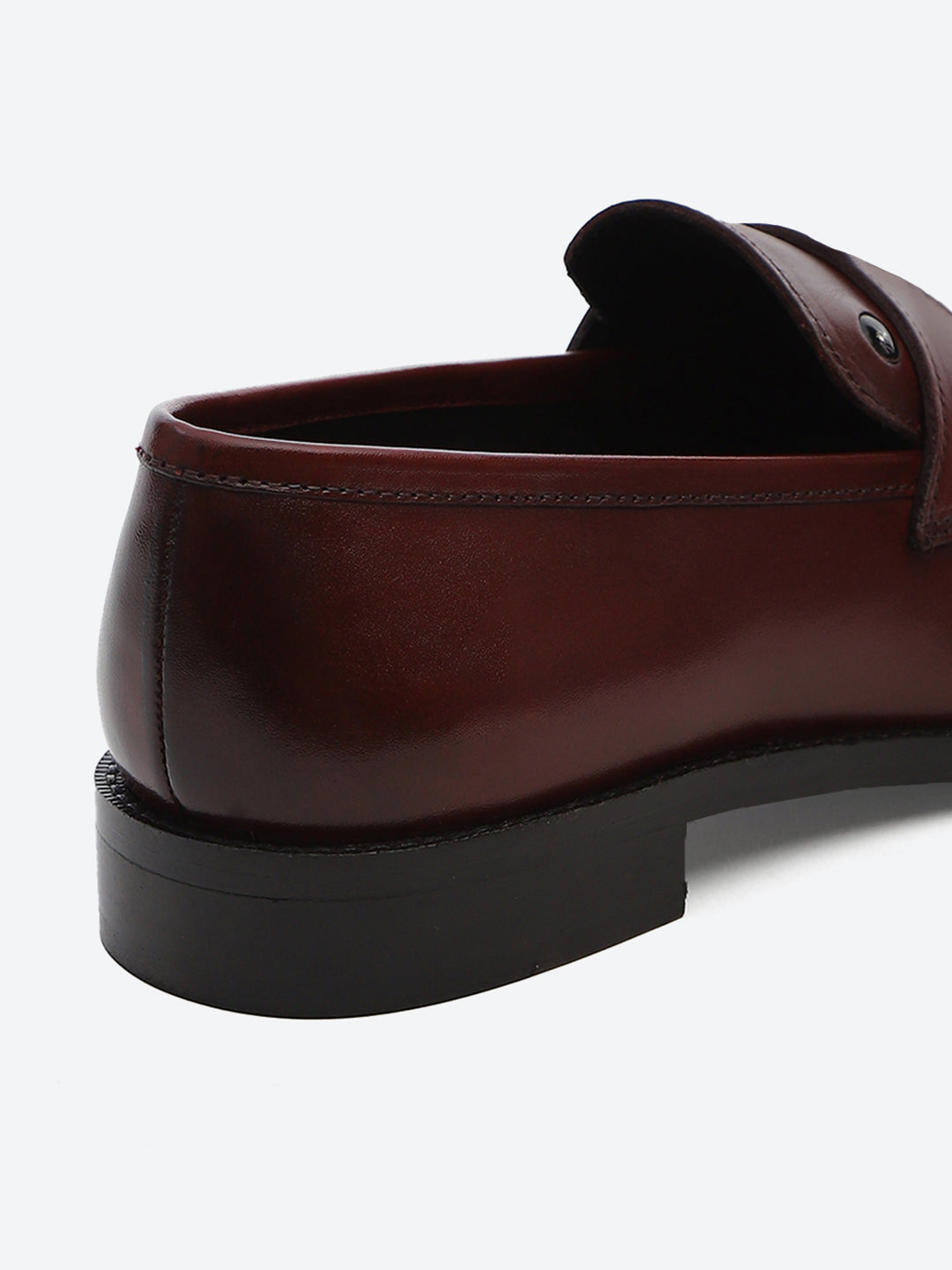 Men Cherry Slip on Leather Loafers