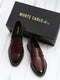Men Cherry Slip on Leather Loafers