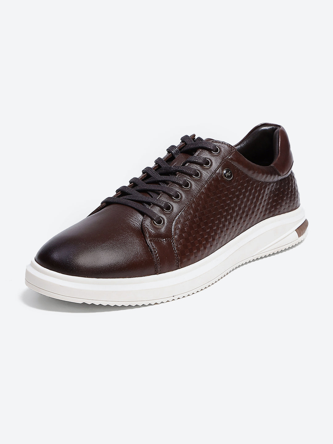 Men Brown Lace Up Leather Casual Shoes