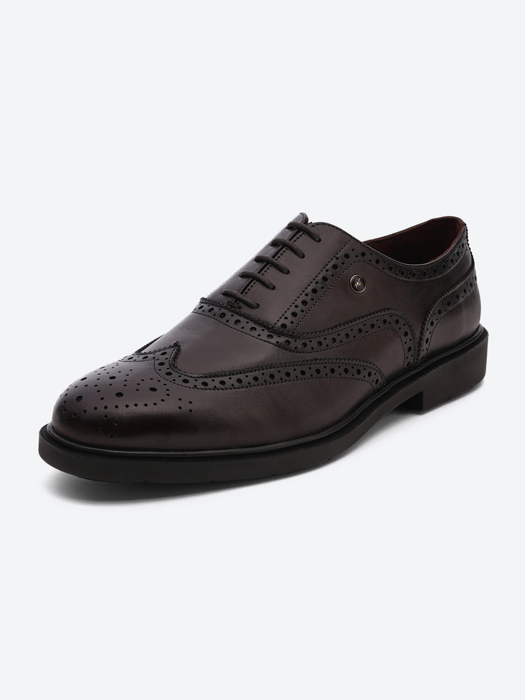 Men Brown Lace Up Leather Formal Oxfords