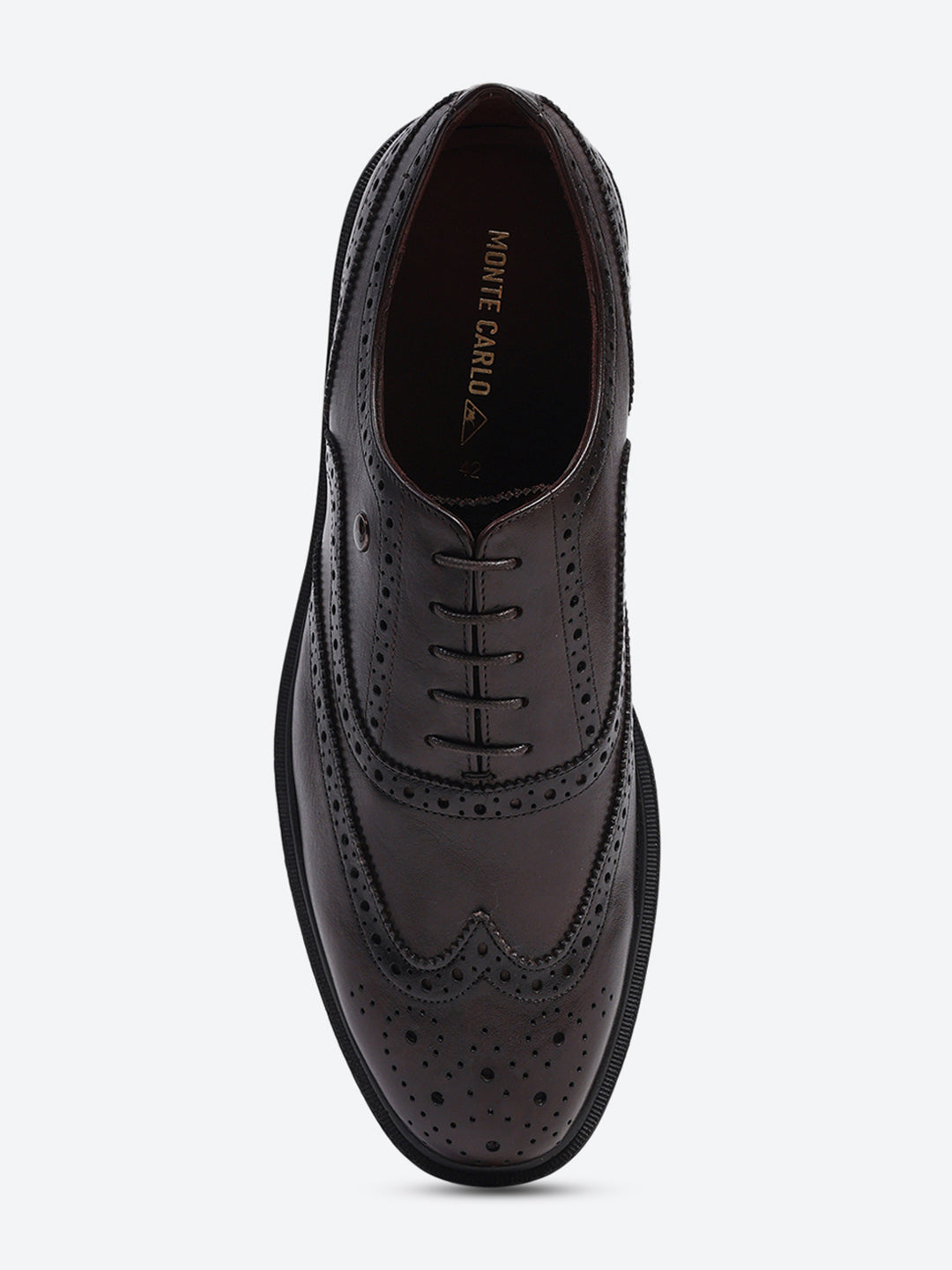 Men Brown Lace Up Leather Formal Oxfords
