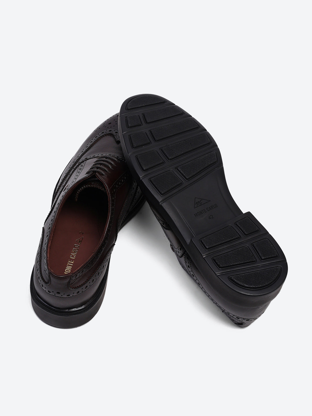 Men Brown Lace Up Leather Formal Oxfords