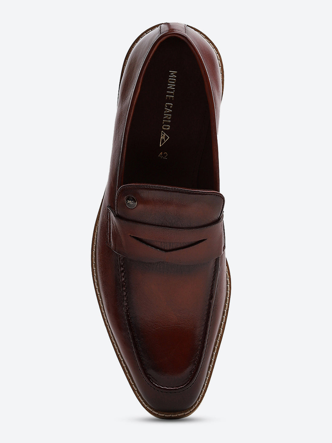 Men Tan Slip on Leather Penny Loafers - Stylish Fashion Shoes