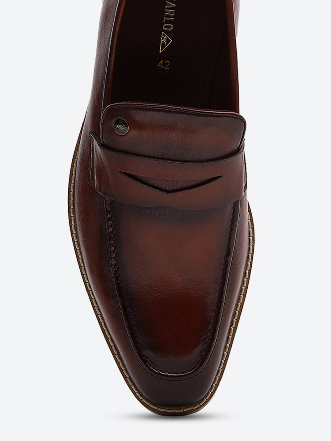 Men Tan Slip on Leather Penny Loafers - Stylish Fashion Shoes