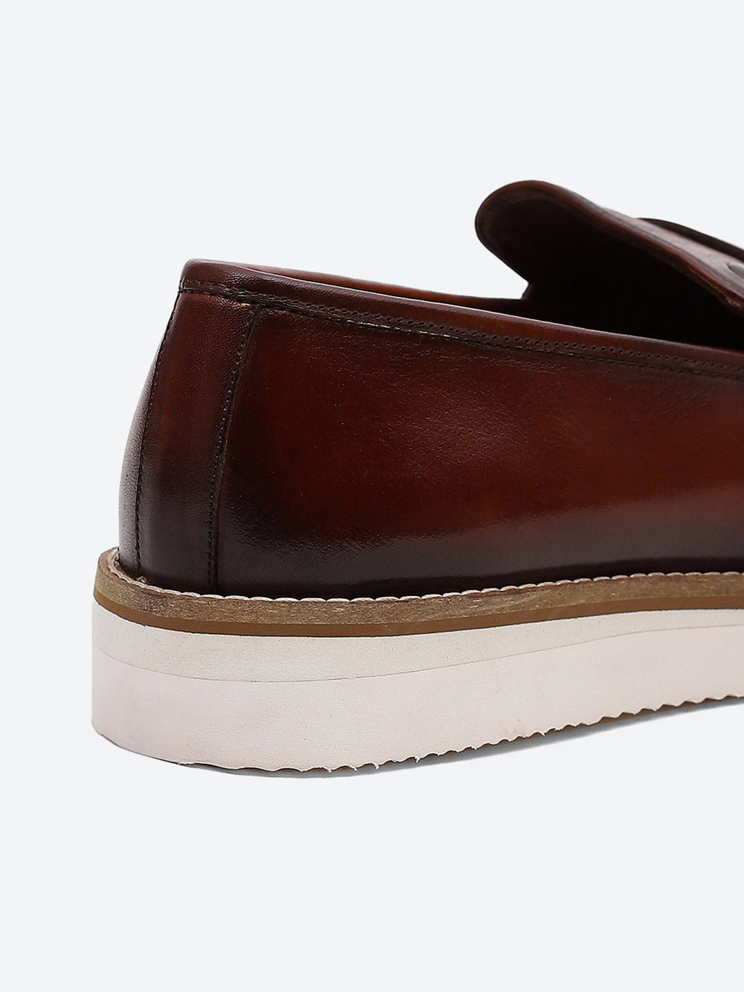 Men Tan Slip on Leather Penny Loafers - Stylish Fashion Shoes