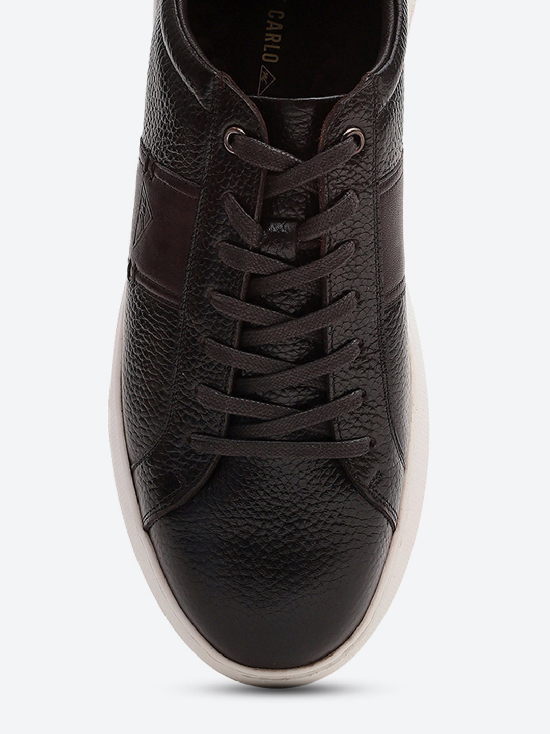 Men Brown Lace Up Leather Sneakers - Stylish & Comfortable