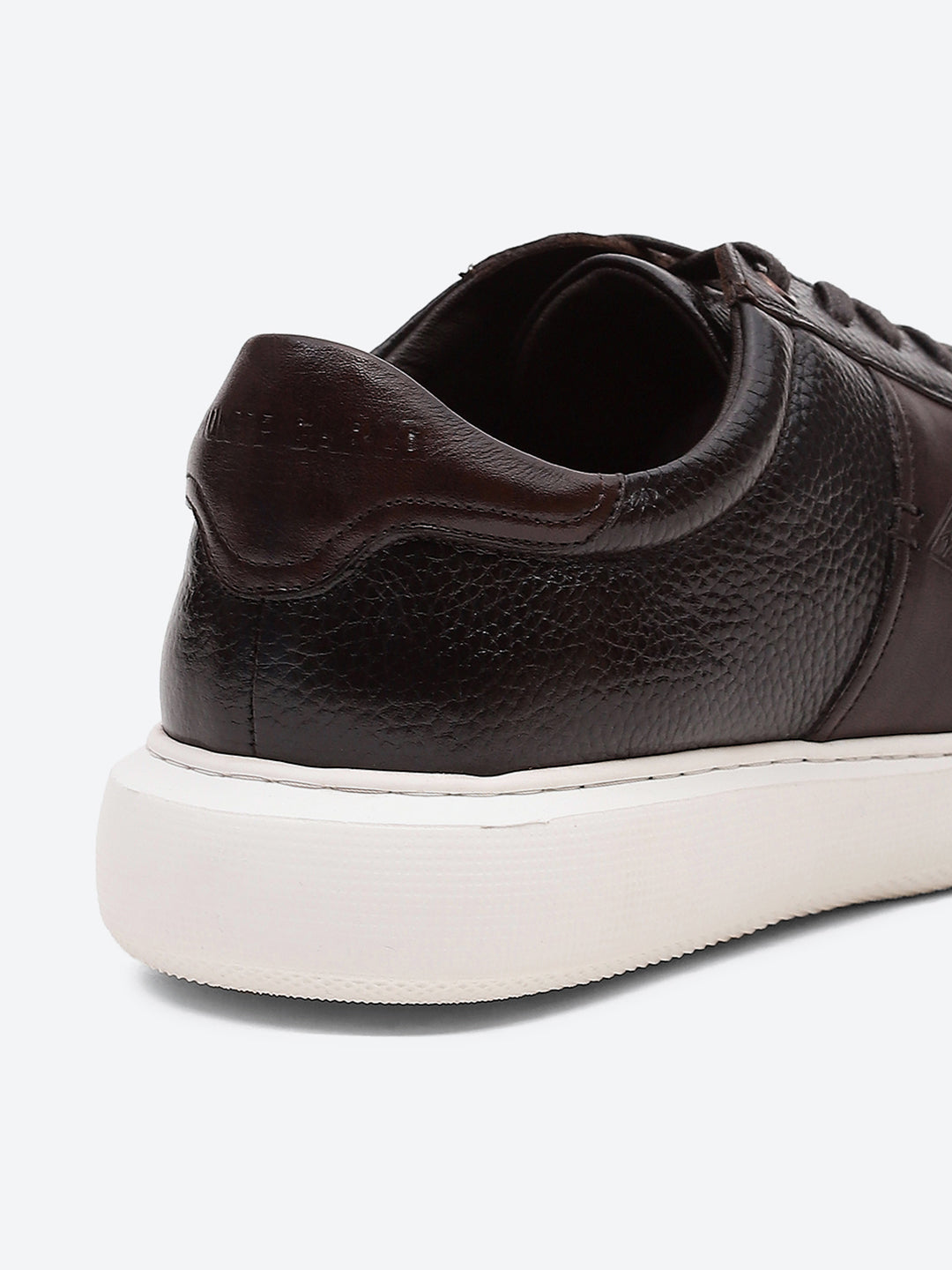 Men Brown Lace Up Leather Sneakers - Stylish & Comfortable