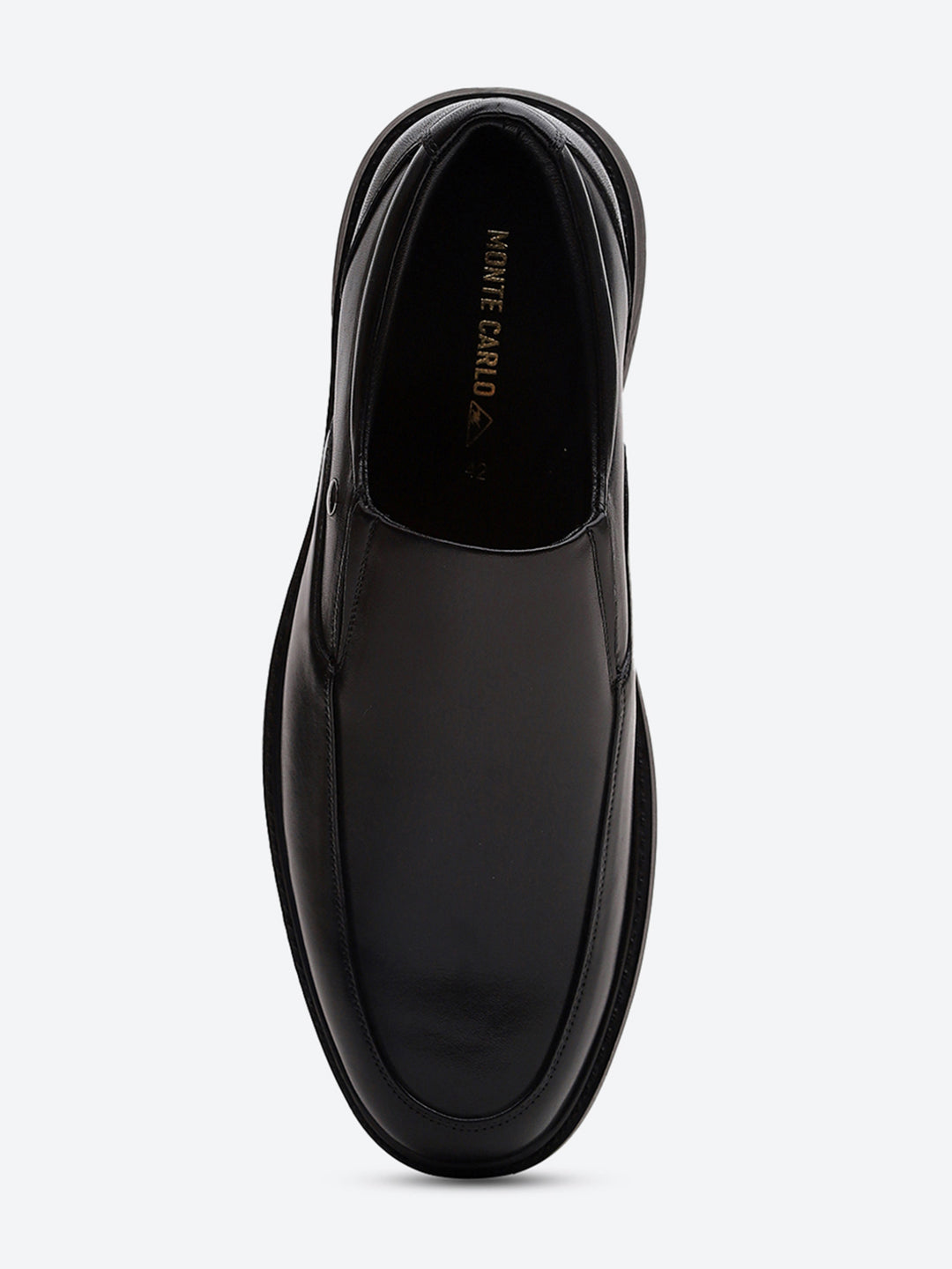 Men Black Leather Slip on Shoes