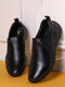 Men Black Slip on Genuine Leather Shoes