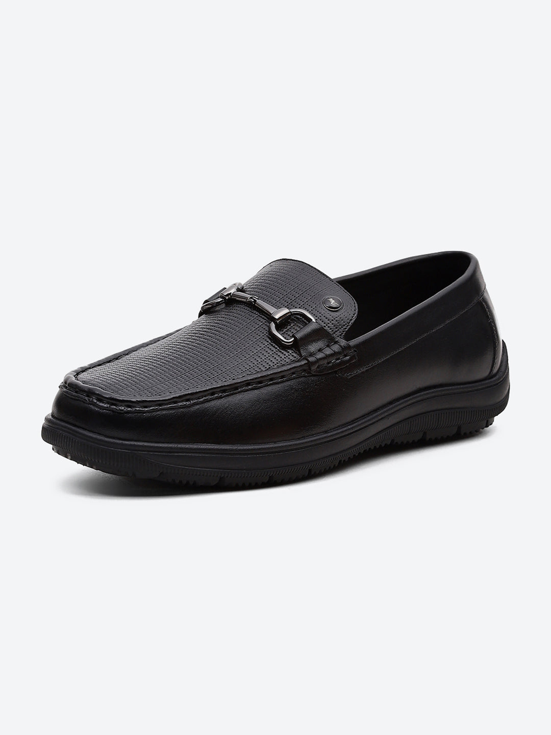 Men Black Comfortable Slip on Leather Loafers