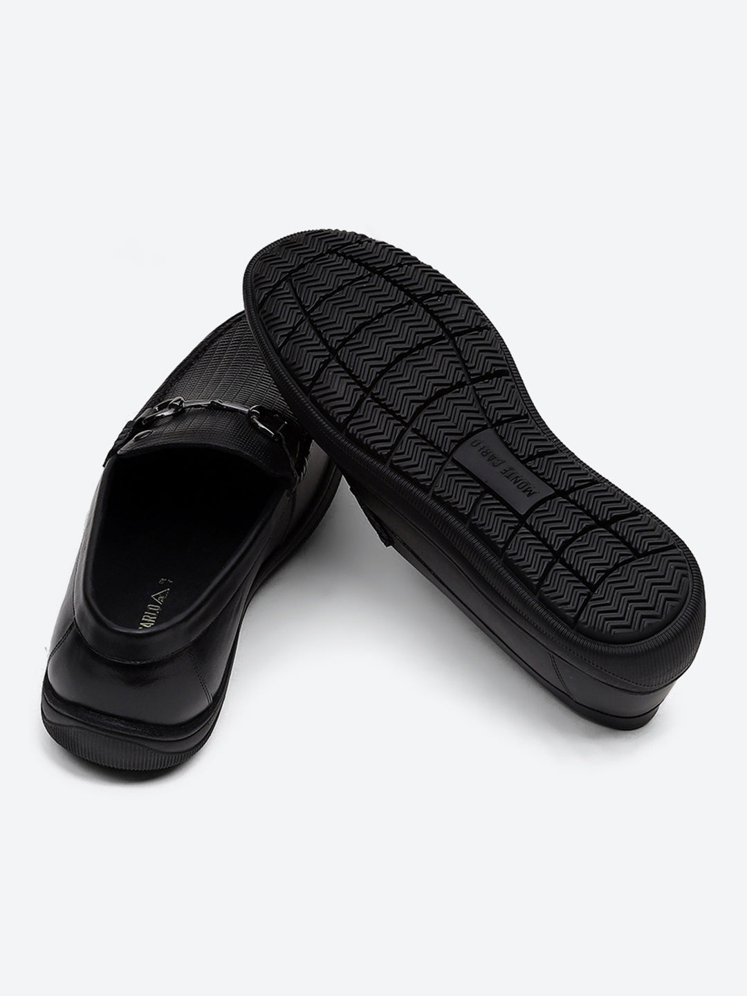 Men Black Comfortable Slip on Leather Loafers