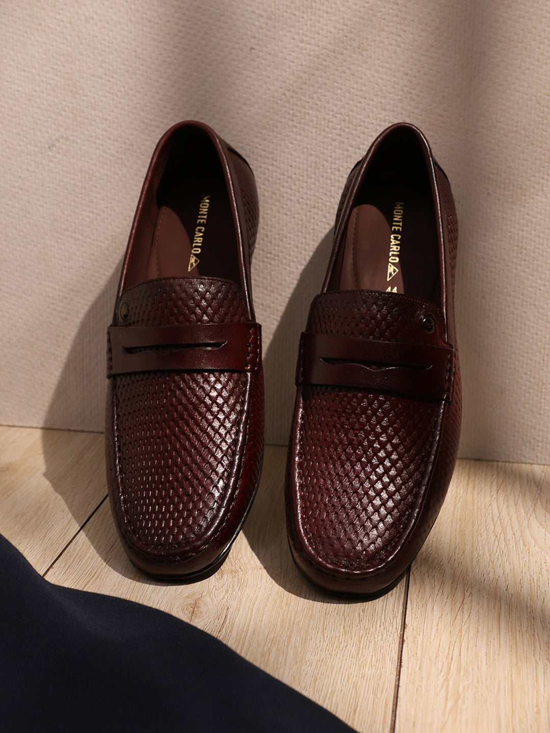 Men Tan Comfortable Slip on Leather Loafers