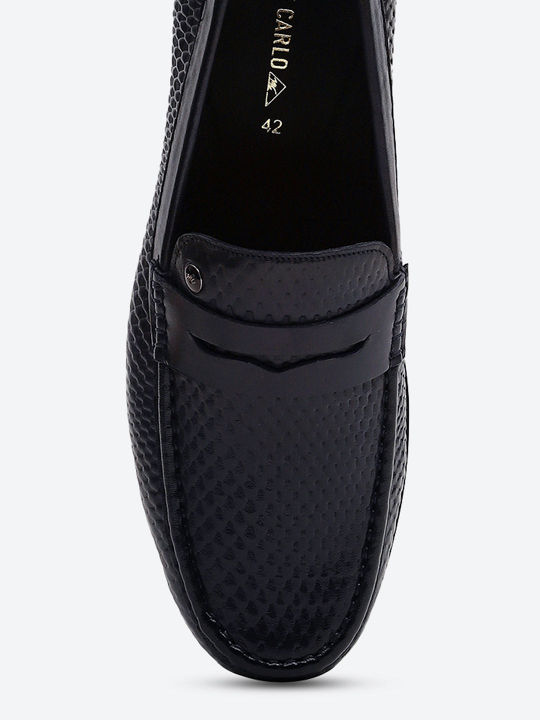 Men Navy Blue Comfortable Slip on Leather Loafers