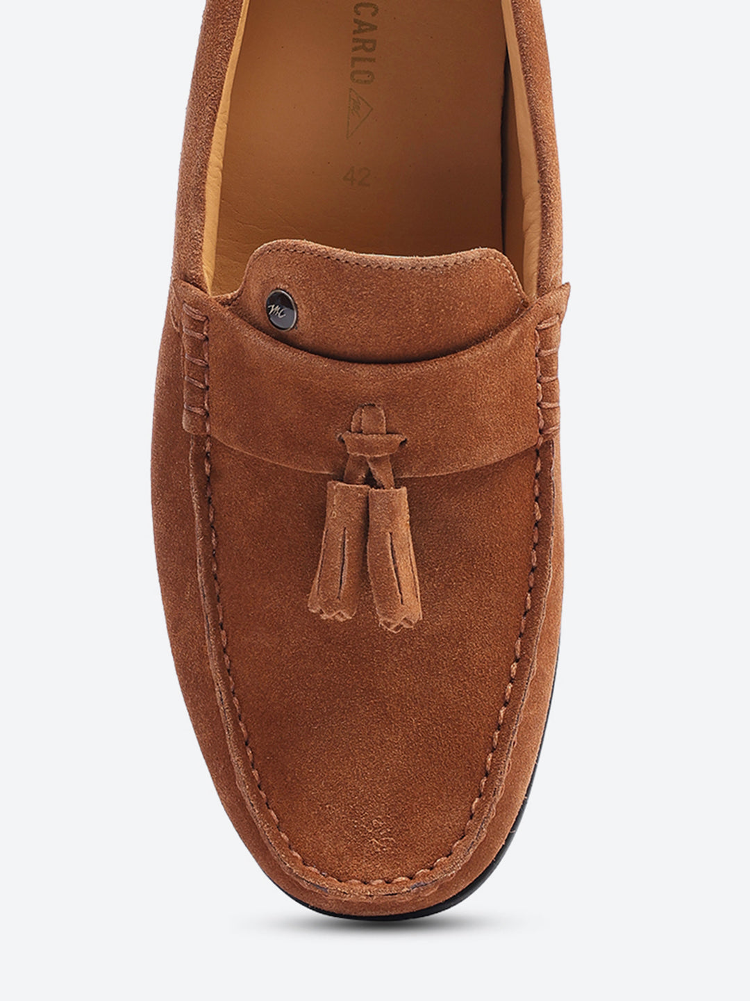 Men Tan Slip on Genuine Leather Loafers