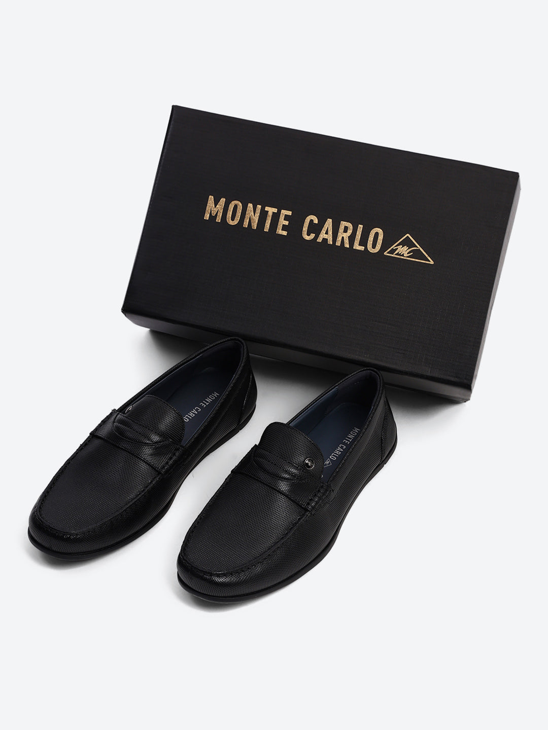 Men Black Slip on Genuine Leather Loafers
