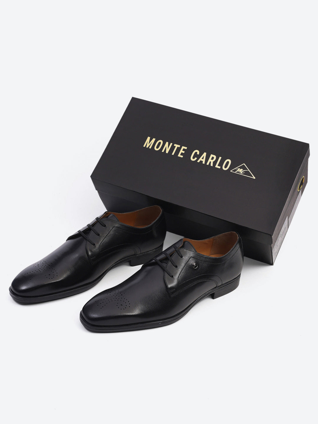 Men Black Lace Up Genuine Leather Formal Shoes