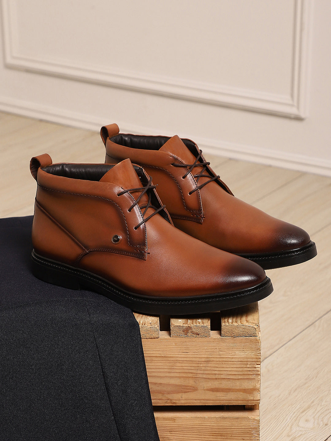 Monte Carlo Tan Chukka Formal | Smart Casual Lace Up Ankle Boots for Men